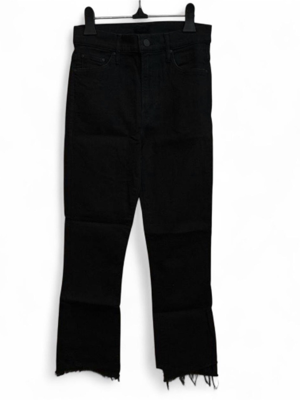 MOTHER Black Cropped Ankle Jeans